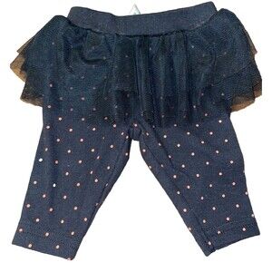 Carters Girl’s Tutu Polka Dot Leggings Newborn Baby Girls Black Pull On